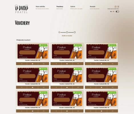 Restaurace U Dvou Přátel - Objednávka dárkových poukazů